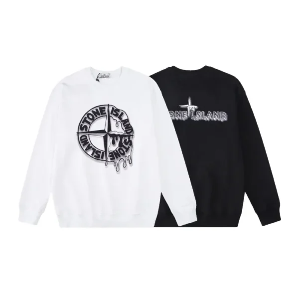 Stone Island Sweatshirt Black White pk08 Stone Island Sweatshirt Black White pk08