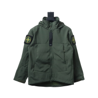 Stone Island Zipper Pocket Sleeve Shirt Jacket Green