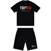 Trapstar Chenille Decoded Short Set Black/Red Trapstar Chenille Decoded Short Set Black/Red