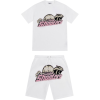 Trapstar Shooters Chenille Short Set White/Pink Trapstar Shooters Chenille Short Set White/Pink
