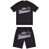 Trapstar Shooters Short Set Black/Blue Trapstar Shooters Short Set Black/Blue