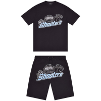 Trapstar Shooters Short Set Black/Blue Trapstar Shooters Short Set Black/Blue